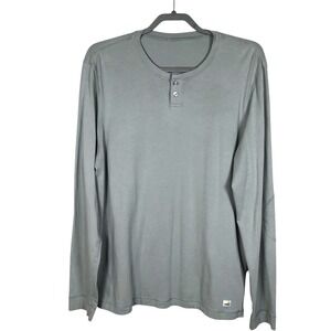 Vuori Long Sleeve Ever Henley Mens Large Elbow Patches Pima Cotton Blend